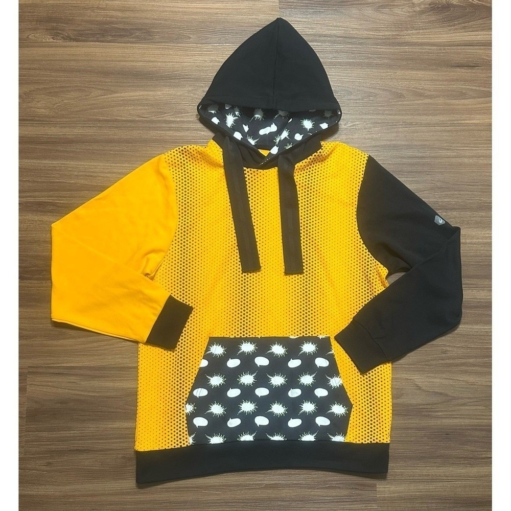 ASICS Tiger Men's Happy Chaos Yellow Black Japanese Anime Themed Sweatshirt Sz M